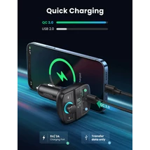 UGREEN Bluetooth autós töltő 5.0+PD+QC3.0+USB Flash Drive+TF fekete CD229