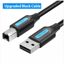 KÁBEL USB-A 2.0/M -> USB-B/M, 0.5m, (PVC, fekete, nyomtatókábel, printerkábel), Vention