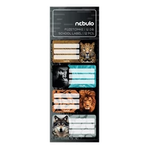 Füzetcímke 12db-os, Vadállatok, vegyes minták, Nebulo