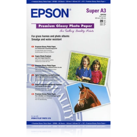 Epson prémium fényes fotópapír (A3+, 20 lap, 250g)