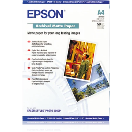 Epson matt archiváló fotópapír (A4, 50 lap, 192g)