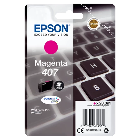 Epson T07U3 Tintapatron Magenta 20,3ml No.407