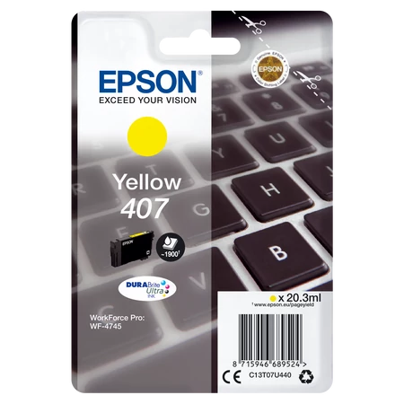 Epson T07U4 Tintapatron Yellow 20,3ml No.407