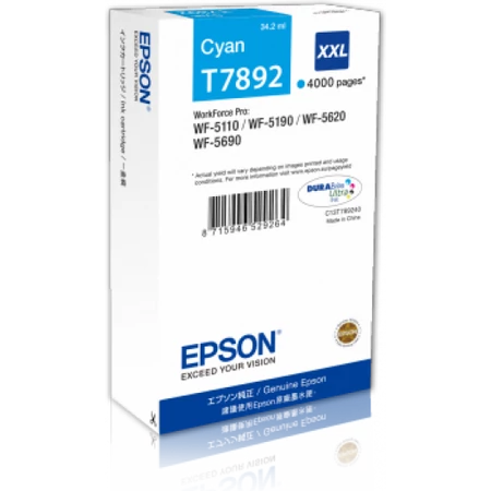 Epson T7892 Tintapatron Cyan 4.000 oldal kapacitás